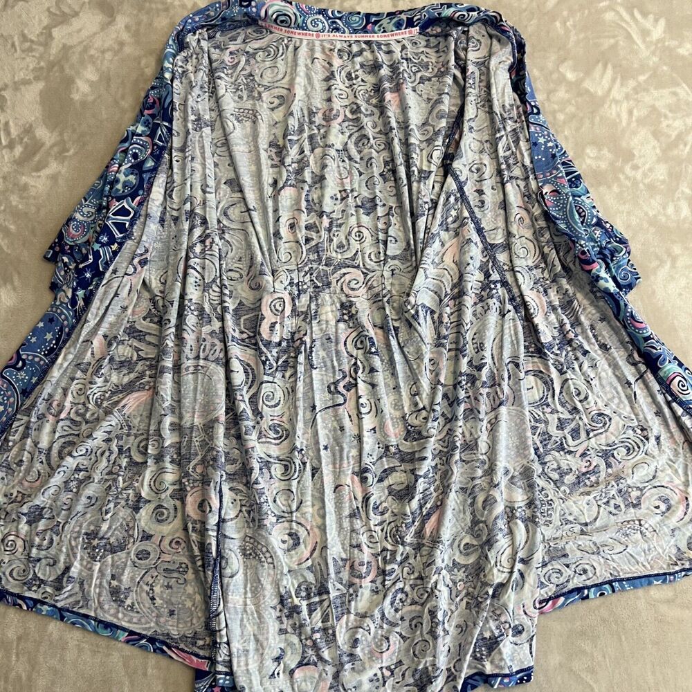 Lilly Pulitzer Blue Floral Robe Intimates Sleepwear - Picture 12 of 16